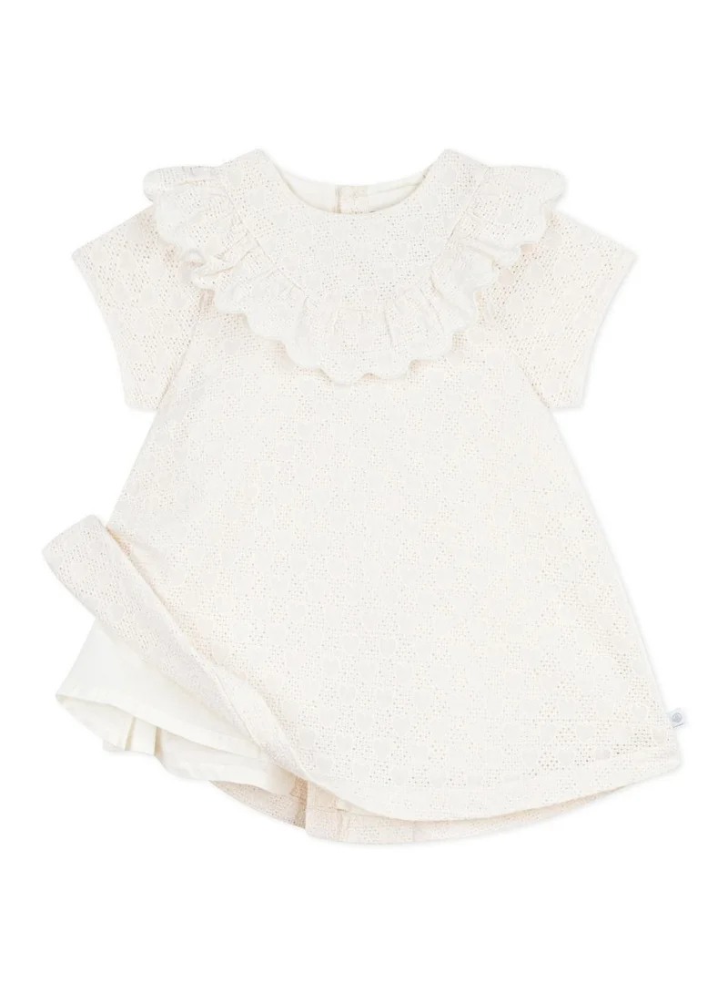 بيتي باتو Babies' dress in broderie anglaise with short sleeves and a hearts motif